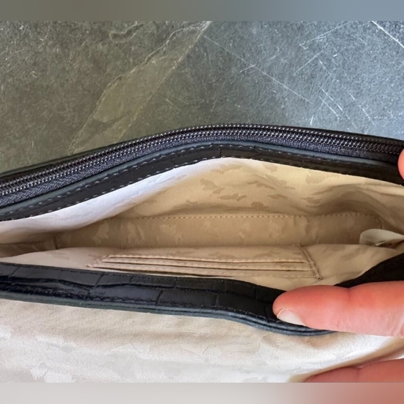 Radley Black Croc Embossed Clutch EUC - Picture 7 of 10